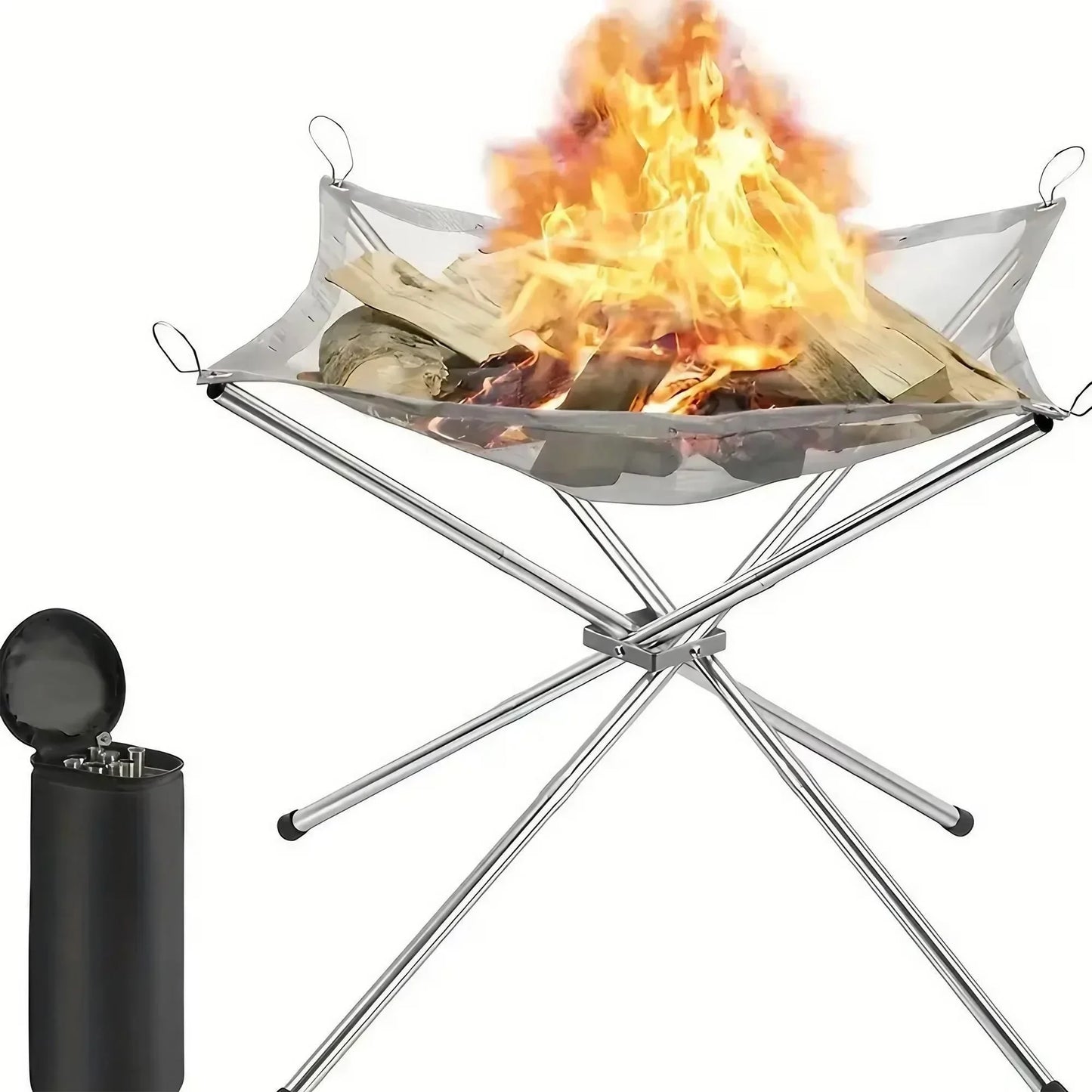 Folding Portable Steel Mesh Camping Fire Pit
