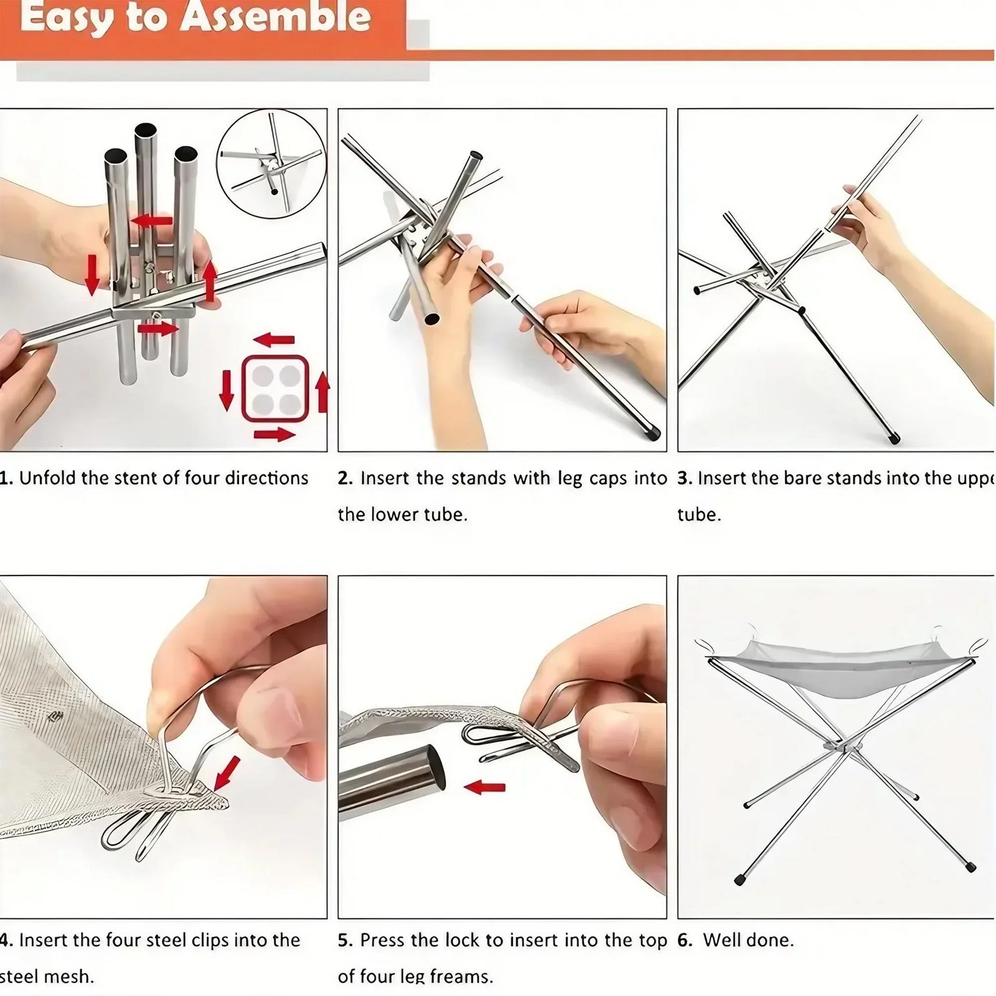 Folding Portable Steel Mesh Camping Fire Pit